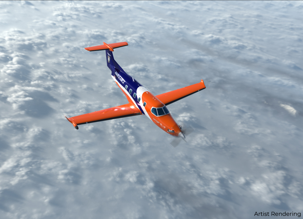 Rendering of a renewed Ornge fixed winged aircraft.
