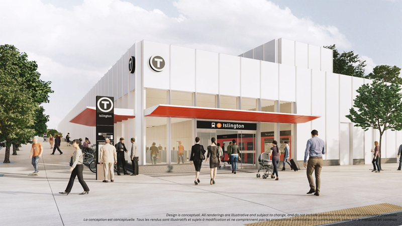 A conceptual rendering of the future Islington-Eglinton Station.
