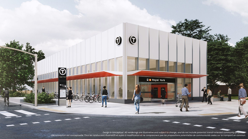 A conceptual rendering of the future Royal York-Eglinton Station.